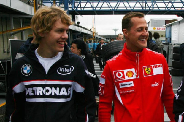 Foto zur News: Schumacher und Vettel: Nur den Arbeitseifer gemeinsam