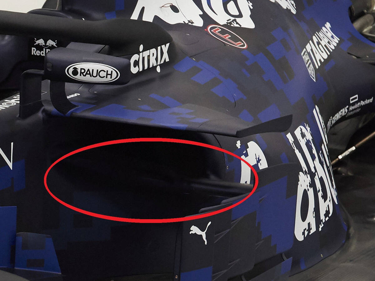 Foto zur News: Foto-Retusche: Red Bull verheimlicht Flügel-Trick am RB14