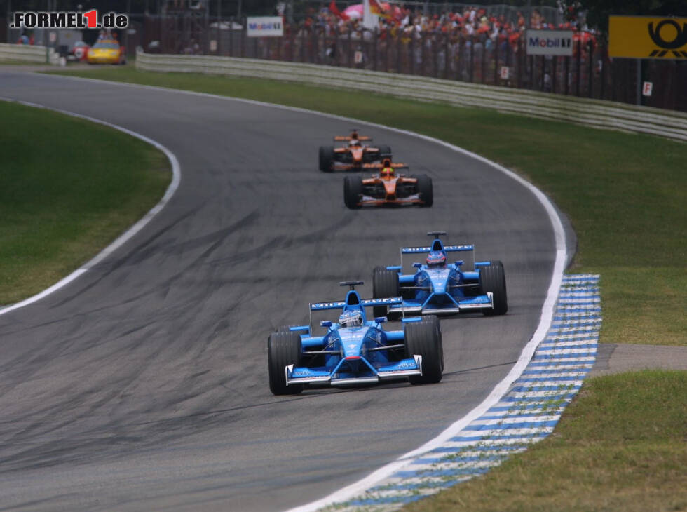 Foto zur News: Giancarlo Fisichella, Jenson Button, Hockenheim 2001