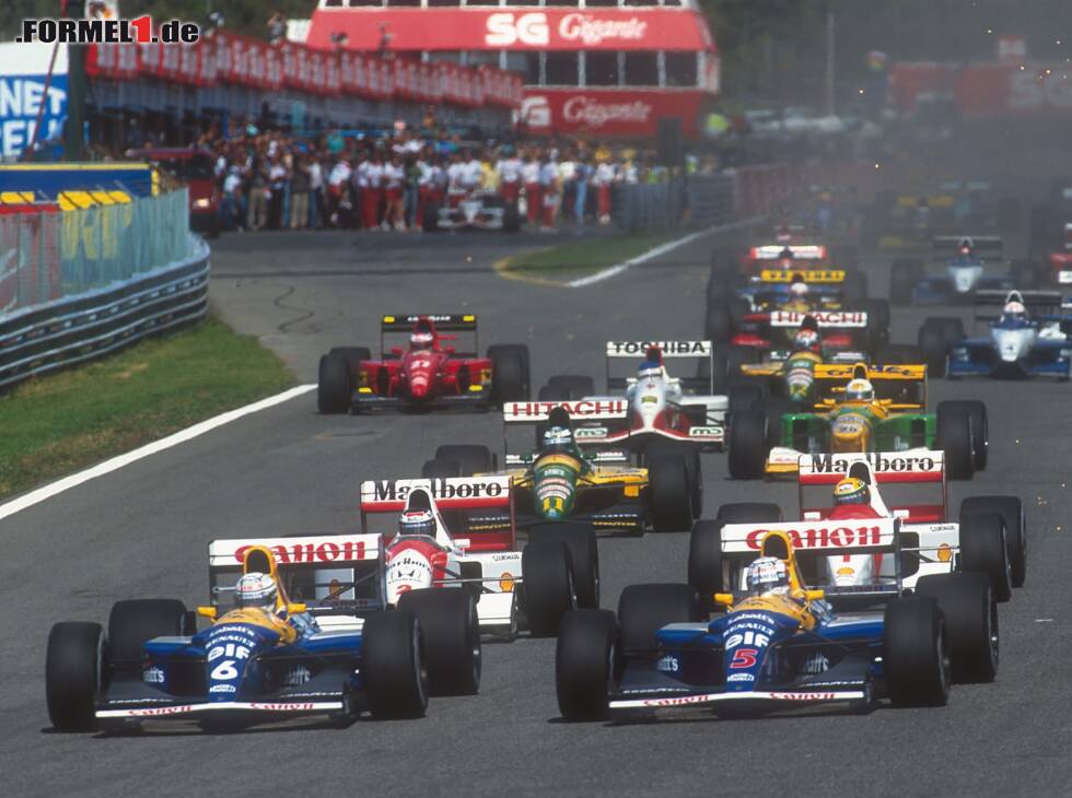 Foto zur News: Riccardo Patrese, Nigel Mansell, Gerhard Berger, Mika Häkkinen, Jean Alesi