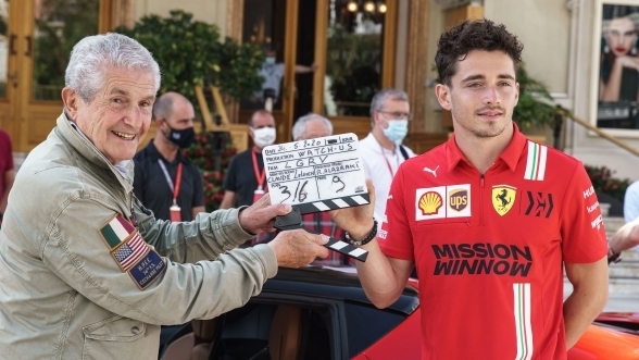 Charles Leclerc bei Dreharbeiten in Monaco