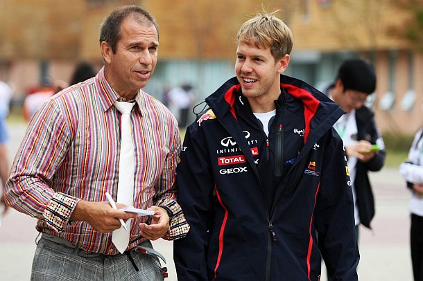 Kai Ebel und Sebastian Vettel