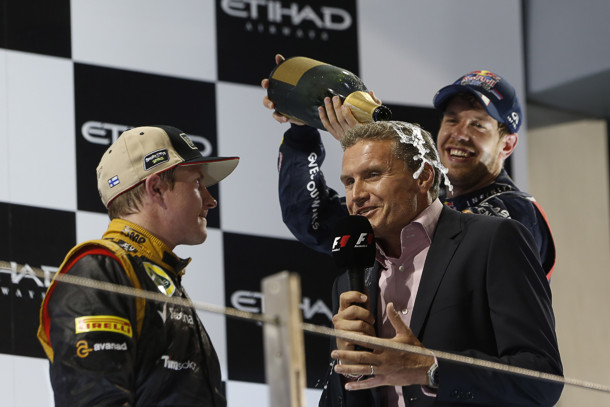 Kimi Räikkönen, David Coulthard und Sebastian Vettel Kimi Räikkönen, David Coulthard und Sebastian Vettel
