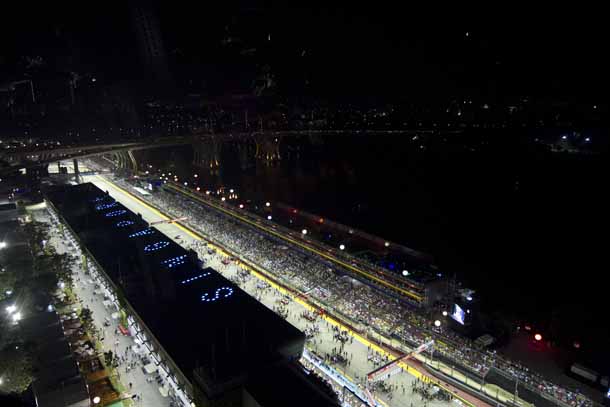 Blick auf die Rennstrecke in Singapur