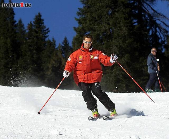 Foto zur News: Bereits zu Ferrari-Zeiten fühlte sich "Schumi" auf der weißen Piste wie zuhause - Skifahren ist jedoch nicht sein einziges gefährliches Hobby...