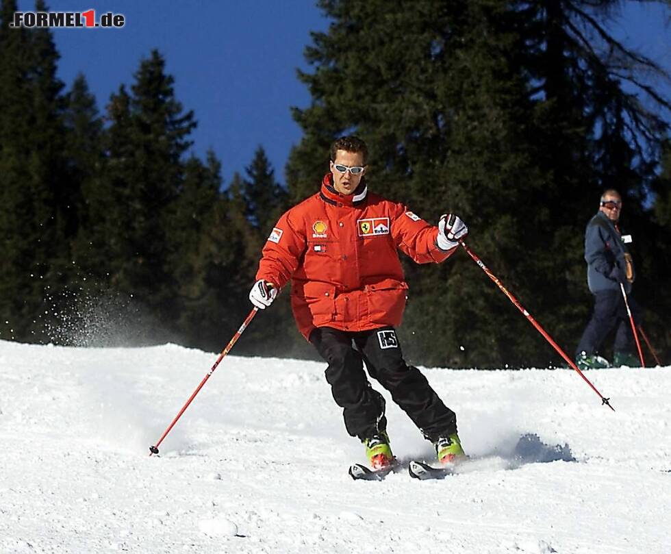 Foto zur News: Bereits zu Ferrari-Zeiten fühlte sich &amp;quot;Schumi&amp;quot; auf der weißen Piste wie zuhause - Skifahren ist jedoch nicht sein einziges gefährliches Hobby...