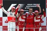 Gallerie: Felipe Massa (Ferrari) Fernando Alonso (Ferrari) Jenson Button (McLaren) Stefano Domenicali (Teamchef)