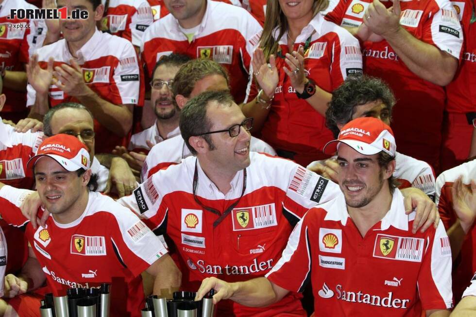 Foto zur News: Felipe Massa, Stefano Domenicali (Teamchef) unmd Fernando Alonso (Ferrari)