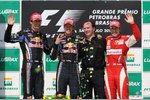 Gallerie: Mark Webber (Red Bull), Sebastian Vettel (Red Bull), Christian Horner (Teamchef) (Red Bull) und Fernando Alonso (Ferrari)