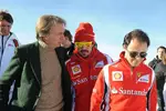 Foto zur News: Luca di Montezemolo (Präsident), Fernando Alonso und Felipe Massa (Ferrari)