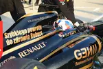 Foto zur News: Witali Petrow (Renault) mit einer Genesungsbotschaft an Robert Kubica (Renault)