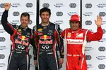 Gallerie: Sebastian Vettel (Red Bull), Mark Webber (Red Bull) und Fernando Alonso (Ferrari)