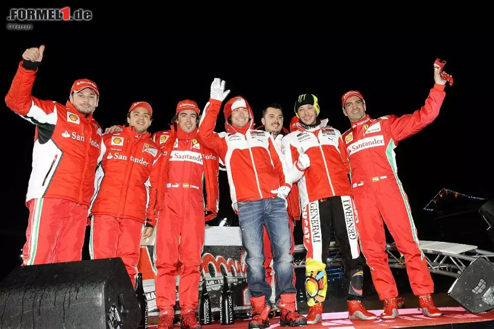 Foto zur News: Giancarlo Fisichella, Felipe Massa, Fernando Alonso, Nicky Hayden, Valentino Rossi und Marc Gene