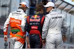 Gallerie: Nico Hülkenberg (Force India), Sebastian Vettel (Red Bull) und Michael Schumacher (Mercedes)