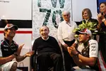 Foto zur News: Frank Williams (Teamchef), Bruno Senna (Williams) und Pastor Maldonado (Williams)