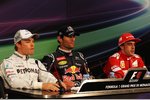 Foto zur News: Nico Rosberg (Mercedes), Mark Webber (Red Bull) und Fernando Alonso (Ferrari)
