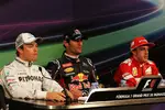 Foto zur News: Nico Rosberg (Mercedes), Mark Webber (Red Bull) und Fernando Alonso (Ferrari)