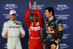 Foto zur News: Die ersten Drei im Qualifying in England: Fernando Alonso (Ferrari), Michael Schumacher (Mercedes) und Mark Webber (Red Bull)