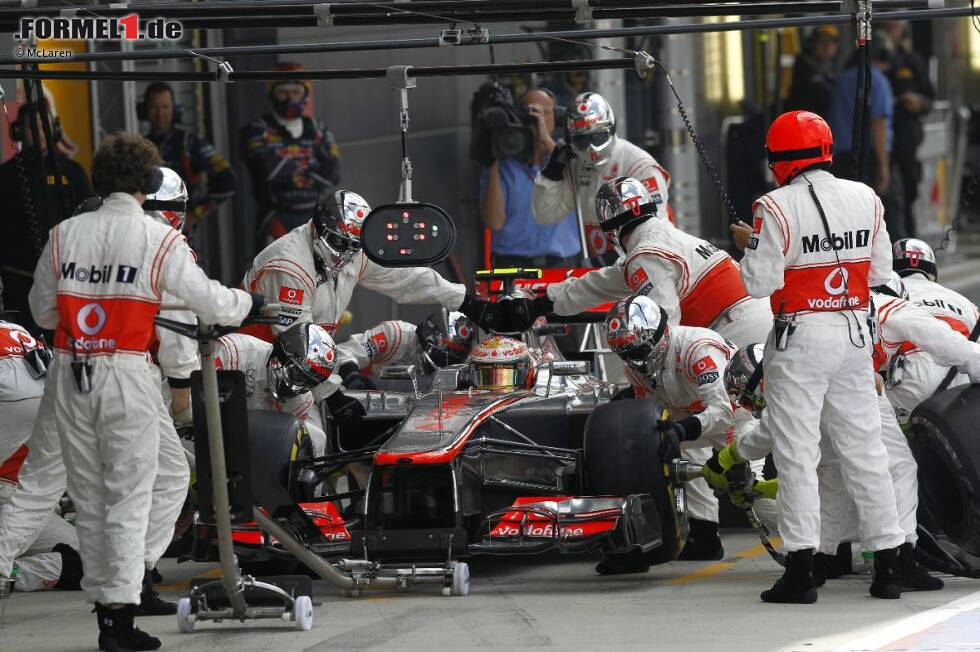 Foto zur News: Der schnellste Boxenstopp des gesamten Rennens: Lewis Hamilton (McLaren)