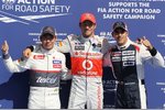 Gallerie: Nach dem Qualifying: Kamui Kobayashi (Sauber), Jenson Button (McLaren) und Pastor Maldonado (Williams)