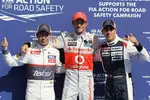 Gallerie: Nach dem Qualifying: Kamui Kobayashi (Sauber), Jenson Button (McLaren) und Pastor Maldonado (Williams)