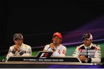Gallerie: Kamui Kobayashi (Sauber), Jenson Button (McLaren) und Pastor Maldonado (Williams) in der Pressekonferenz