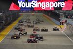 Foto zur News: Start zum Grand Prix von Singapur 2012: Hamilton führt vor Maldonado, der aber in der ersten Kurve von Vettel überholt wird