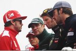 Gallerie: Fernando Alonso (Ferrari), Charles Pic (Marussia), Witali Petrow (Caterham), Romain Grosjean (Lotus) und Jean-Eric Vergne (Toro Rosso)
