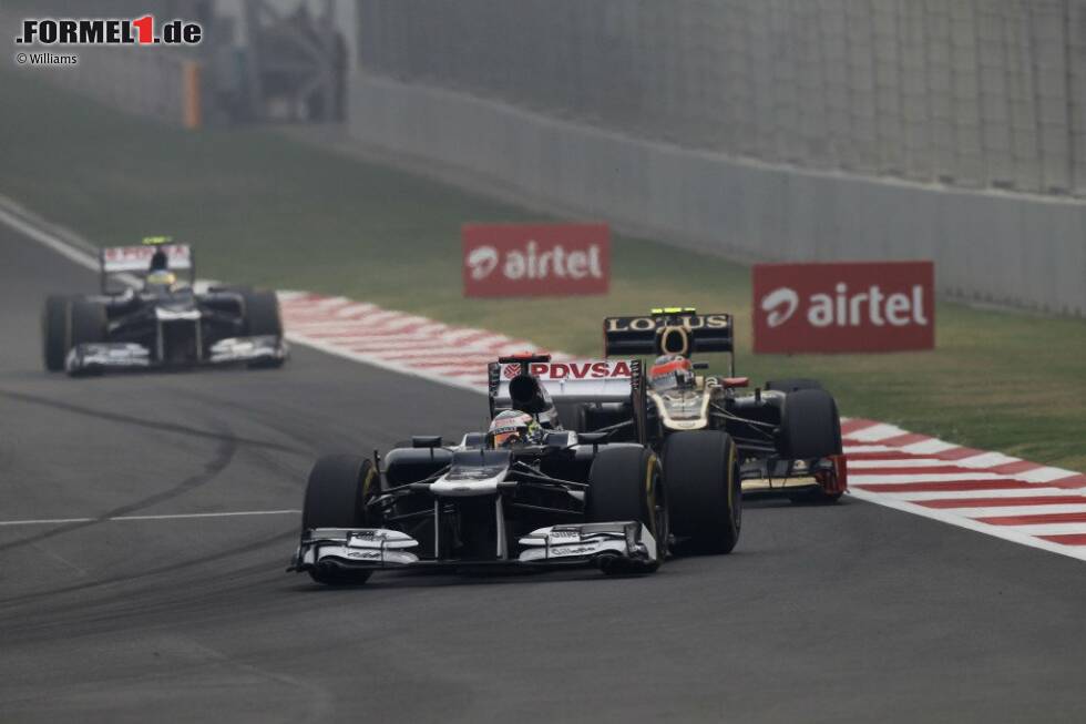 Foto zur News: Pastor Maldonado (Williams), Romain Grosjean (Lotus) und Bruno Senna (Williams)