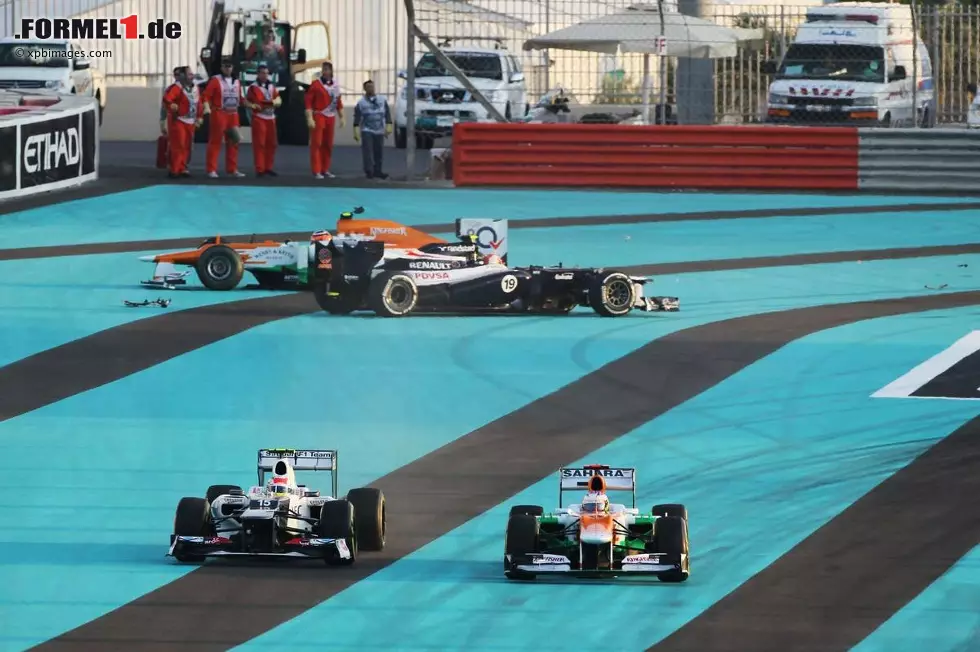 Paul di Resta (Force India), Sergio Perez (Sauber), Bruno Senna (Williams) und Nico Hülkenberg (Force India) Foto zur News: Paul di Resta (Force India), Sergio Perez (Sauber), Bruno Senna (Williams) und Nico Hülkenberg (Force India)