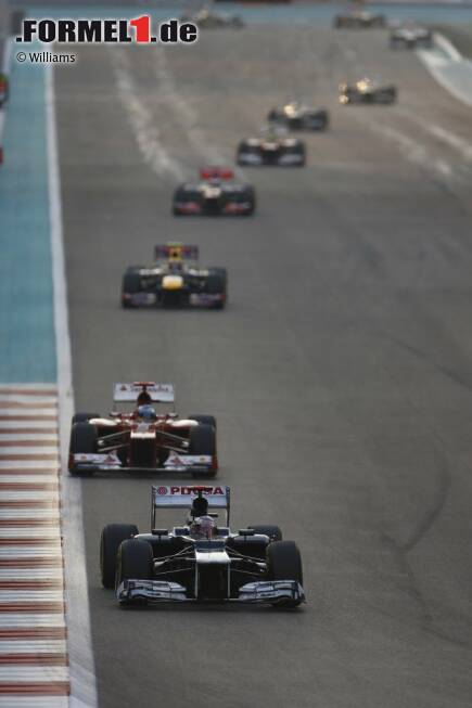 Foto zur News: Pastor Maldonado (Williams), Fernando Alonso (Ferrari) und Mark Webber (Red Bull)