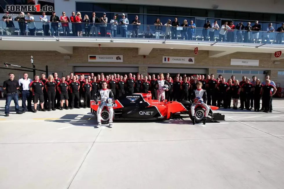 Foto zur News: Timo Glock (Marussia), Charles Pic (Marussia) und Max Chilton (Marussia)