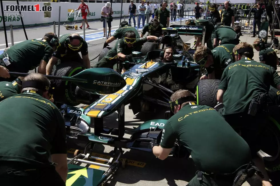 Foto zur News: Boxenstopp-Übungen bei Caterham