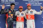 Gallerie: Die Schnellsten im Qualifying: Lewis Hamilton (McLaren), Jenson Button (McLaren) und Mark Webber (Red Bull)