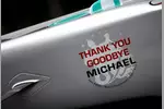 Foto zur News: Verabschiedung von Michael Schumacher (Mercedes) - AUfkleber auf dem Auto des Rekordweltmeisters