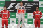 Foto zur News: Jenson Button (McLaren), Fernando Alonso (Ferrari) und Felipe Massa (Ferrari)