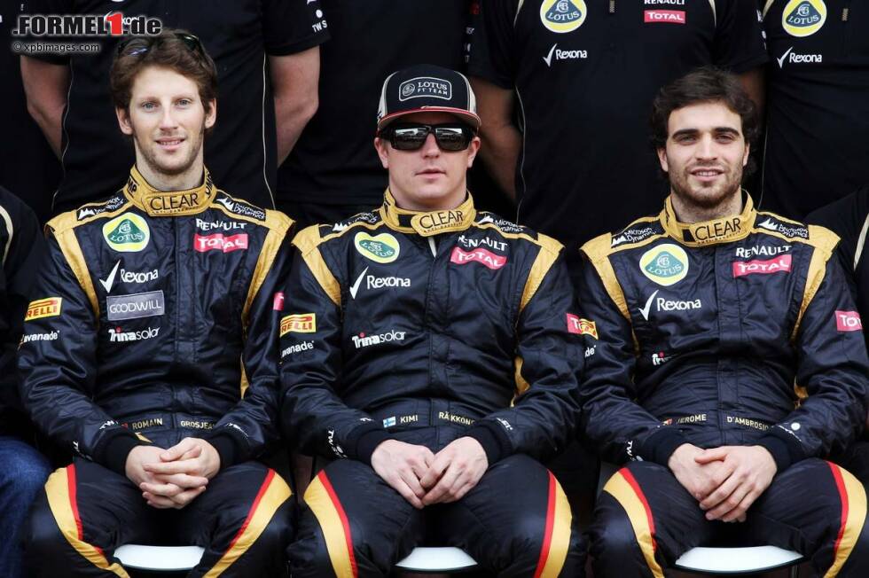 Foto zur News: Romain Grosjean (Lotus), Kimi Räikkönen (Lotus) und Jerome D&#039;Ambrosio (Lotus)