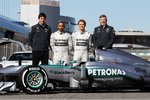 Foto zur News: Toto Wolff, Lewis Hamilton, Nico Rosberg und Ross Brawn (Mercedes)