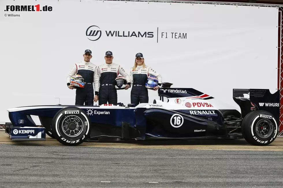 Foto zur News: Pastor Maldonado, Valtteri Bottas und Susie Wolff (Williams)