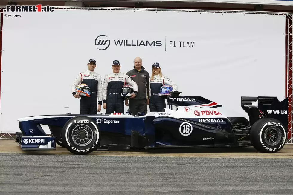 Foto zur News: Pastor Maldonado, Valtteri Bottas und Susie Wolff (Williams)