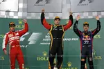 Gallerie: Fernando Alonso (Ferrari), Kimi Räikkönen (Lotus) und Sebastian Vettel (Red Bull)