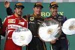 Gallerie: Kimi Räikkönen (Lotus), Fernando Alonso (Ferrari) und Sebastian Vettel (Red Bull)