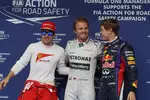 Gallerie: Fernando Alonso (Ferrari), Nico Rosberg (Mercedes) und Sebastian Vettel (Red Bull)