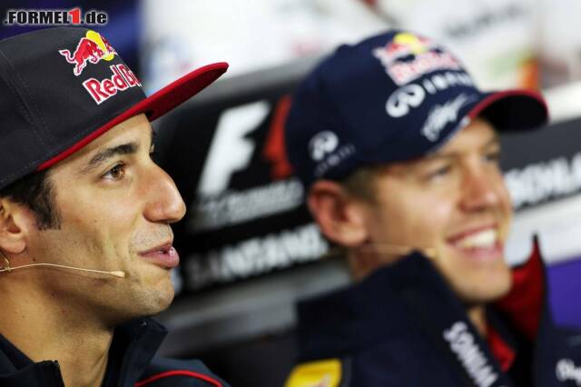 Foto zur News: Daniel Ricciardo und Sebastian Vettel (re.) bilden 2014 das Stammpiloten-Duo bei Red Bull.