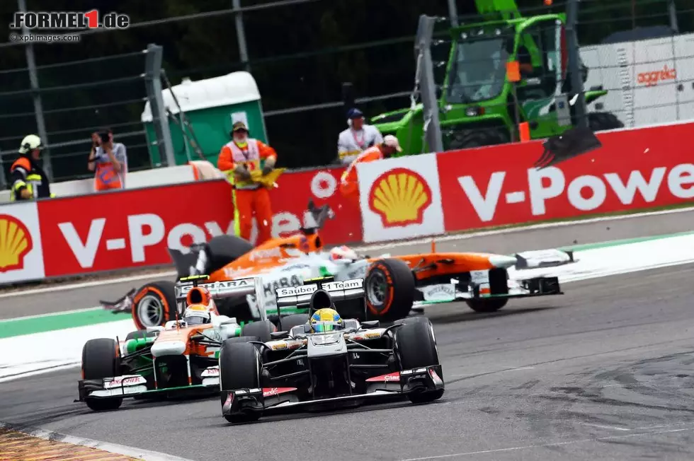 Esteban Gutierrez (Sauber), Adrian Sutil (Force India), Paul di Resta (Force India) und Pastor Maldonado (Williams) Foto zur News: Esteban Gutierrez (Sauber), Adrian Sutil (Force India), Paul di Resta (Force India) und Pastor Maldonado (Williams)