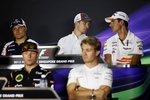 Foto zur News: Donnerstags-Pressekonferenz mit Valtteri Bottas (Williams), Nico Hülkenberg (Sauber), Adrian Sutil (Force India), Nico Rosberg (Mercedes) und Kimi Räikkönen (Lotus)