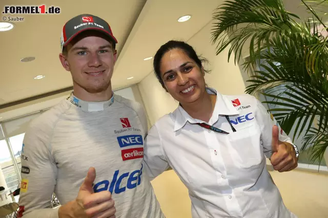 Foto zur News: Nico Hülkenberg und Monisha Kaltenborn (Sauber)