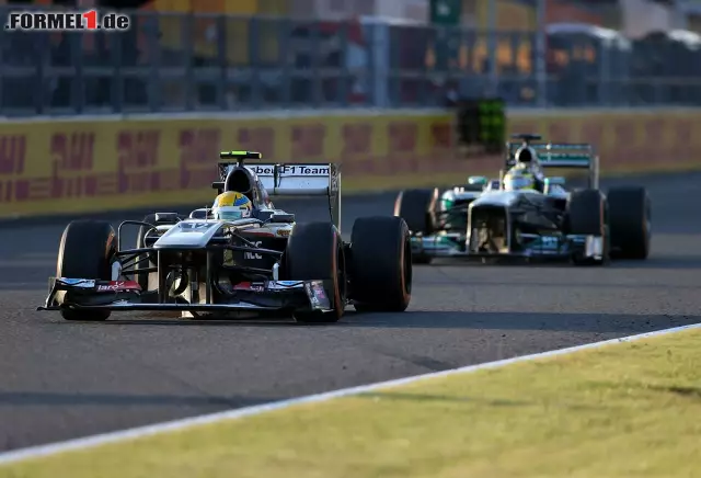 Im Finish biss sich Rosberg nach einem "charakterbildenden Nachmittag" (Zitat Toto Wolff) sogar an Gutierrez die Zähne aus, der seine ersten Punkte holte. Foto zur News: Im Finish biss sich Rosberg nach einem "charakterbildenden Nachmittag" (Zitat Toto Wolff) sogar an Gutierrez die Zähne aus, der seine ersten Punkte holte.