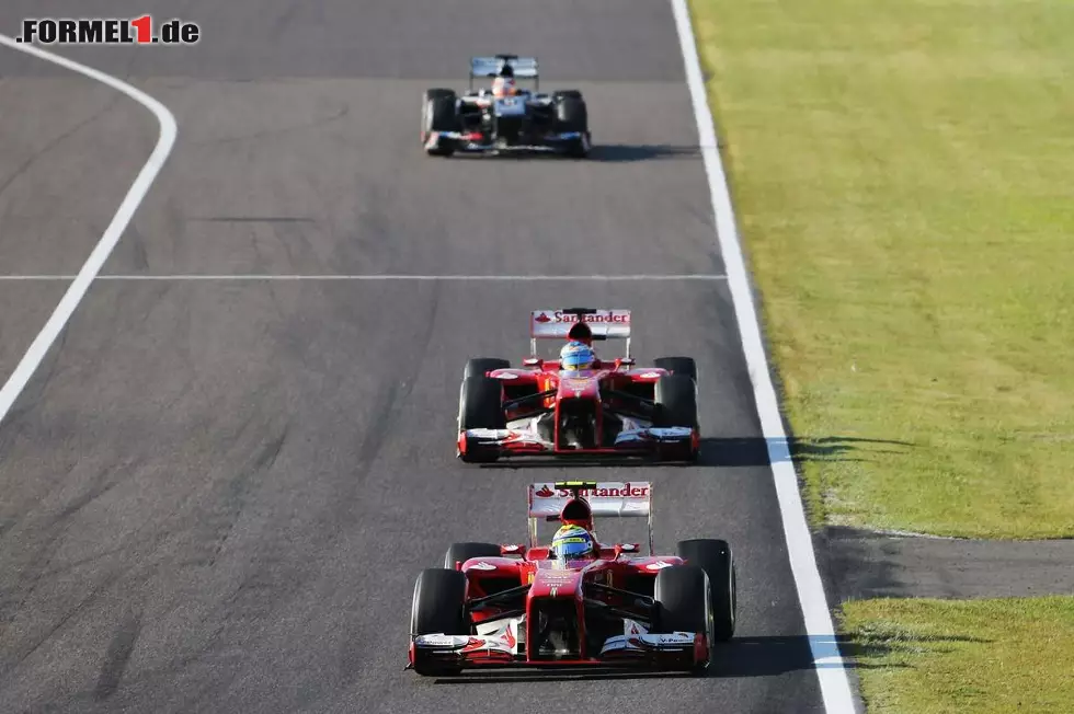 Massa vor Alonso, darf das sein? "Frontflügel-Strategie A, jetzt gleich!", funkte Rob Smedley dem Brasilianer ins Cockpit. Aber es kam nicht zur befürchteten Stallorder! Foto zur News: Massa vor Alonso, darf das sein? "Frontflügel-Strategie A, jetzt gleich!", funkte Rob Smedley dem Brasilianer ins Cockpit. Aber es kam nicht zur befürchteten Stallorder!