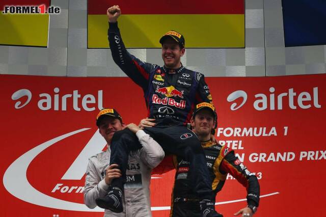 Foto zur News: Sebastian Vettel hat es geschafft: Im viertletzten Rennen der Formel-1-Saison 2013 sichert sich der Heppenheimer den vierten WM-Titel in Folge!